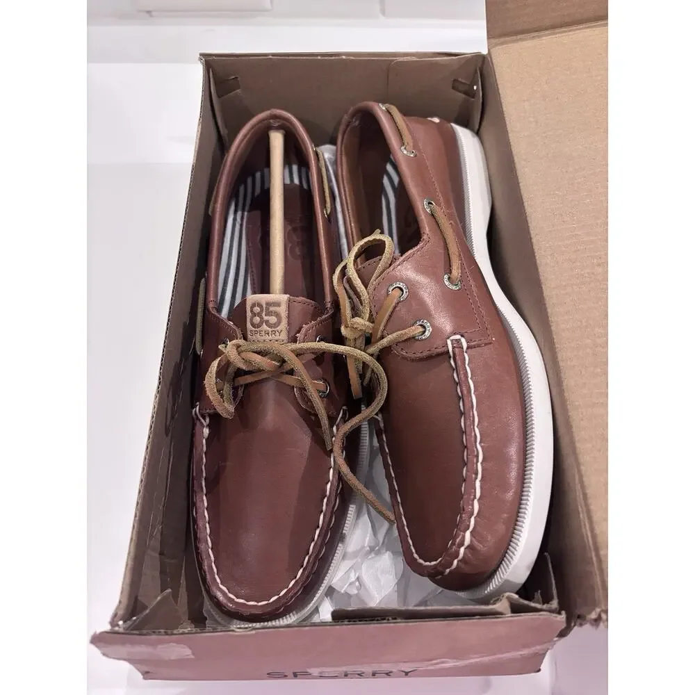 New Sperry Womens Authentic Original 2 Eye Lace Boat Shoe Loafer Tan Sz 8.5 85th
